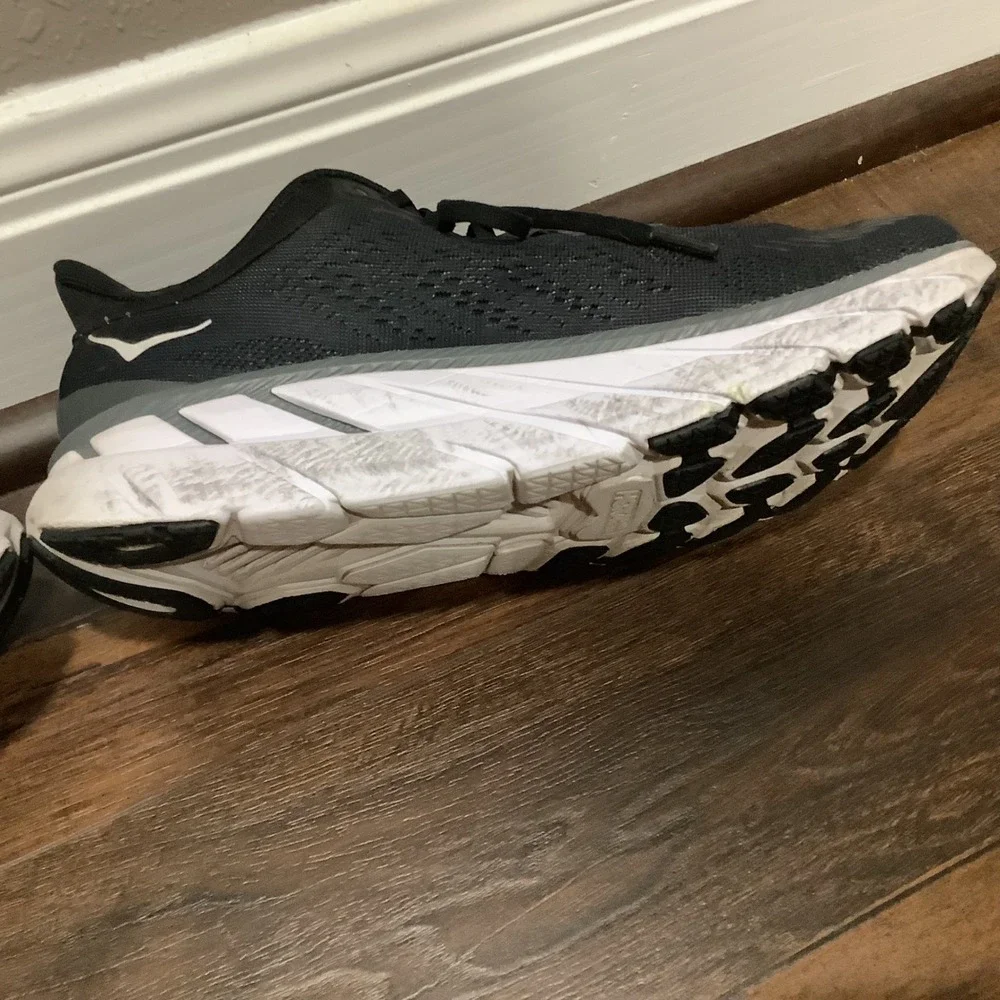 Hoka Clifton 7 Womens Running Shoes Black White Road Sneakers 1110509 BWHT - Picture 8 of 13